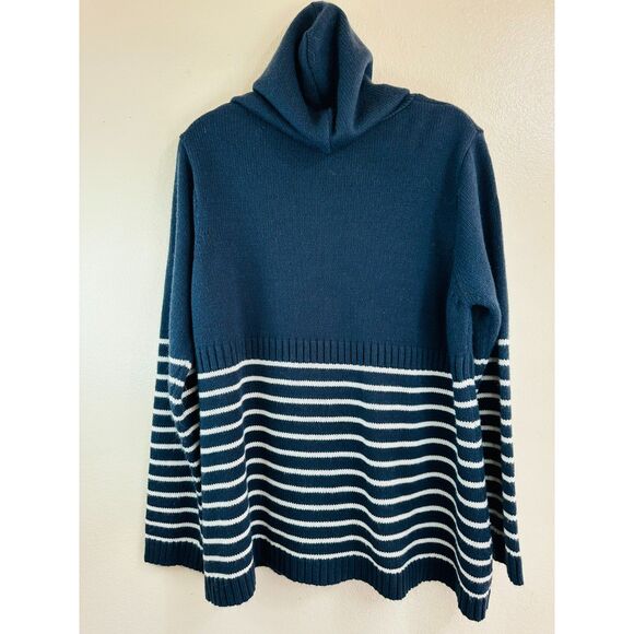 Extra Touch Women's Long Sleeve Navy Blue Cardigan with Hood Size 2X - Picture 2 of 2